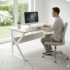 Bureau Élégance Blanc – Minimalisme Moderne pour Votre Espace de Travail | Decomaroc