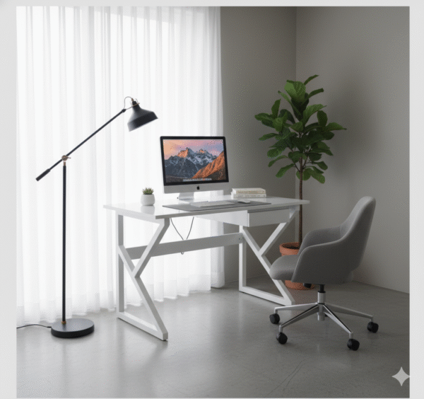 Bureau Élégance Blanc – Minimalisme Moderne pour Votre Espace de Travail | Decomaroc