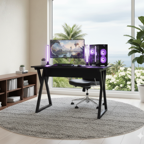 Bureau Assassin Noir – Puissance Design pour Travail & Gaming | Decomaroc